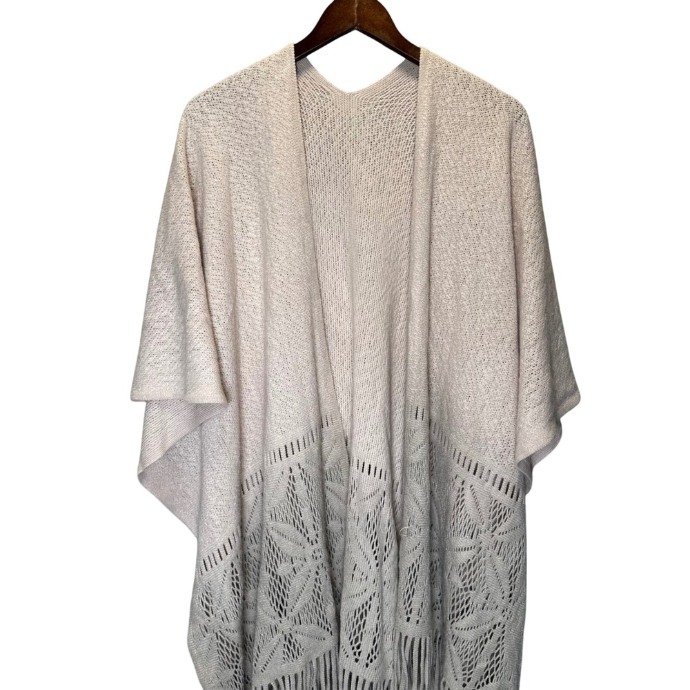 Massini‎ Women One Size Open Front Knit Kimono Cardigan Fringe Bohemian Cottage